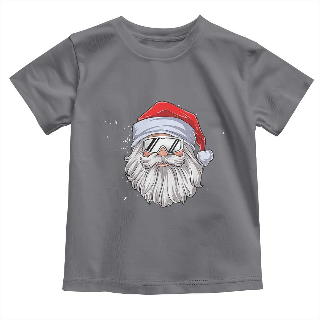 Skiing Santa Face Christmas Toddler T Shirt Retro Ski Goggles Winter Sports Skiing Gift Snowboard TS10 Charcoal Print Your Wear