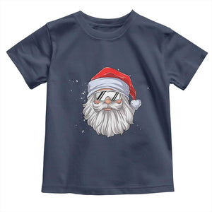 Skiing Santa Face Christmas Toddler T Shirt Retro Ski Goggles Winter Sports Skiing Gift Snowboard TS10 Navy Print Your Wear
