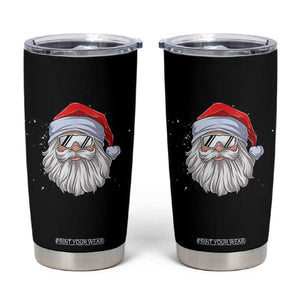 Skiing Santa Face Christmas Tumbler Cup Retro Ski Goggles Winter Sports Skiing Gift Snowboard TS10 Black Print Your Wear