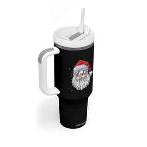 Skiing Santa Face Christmas Tumbler With Handle Retro Ski Goggles Winter Sports Skiing Gift Snowboard TS10 Print Your Wear