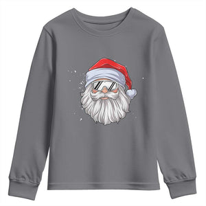 Skiing Santa Face Christmas Youth Sweatshirt Retro Ski Goggles Winter Sports Skiing Gift Snowboard TS10 Charcoal Print Your Wear