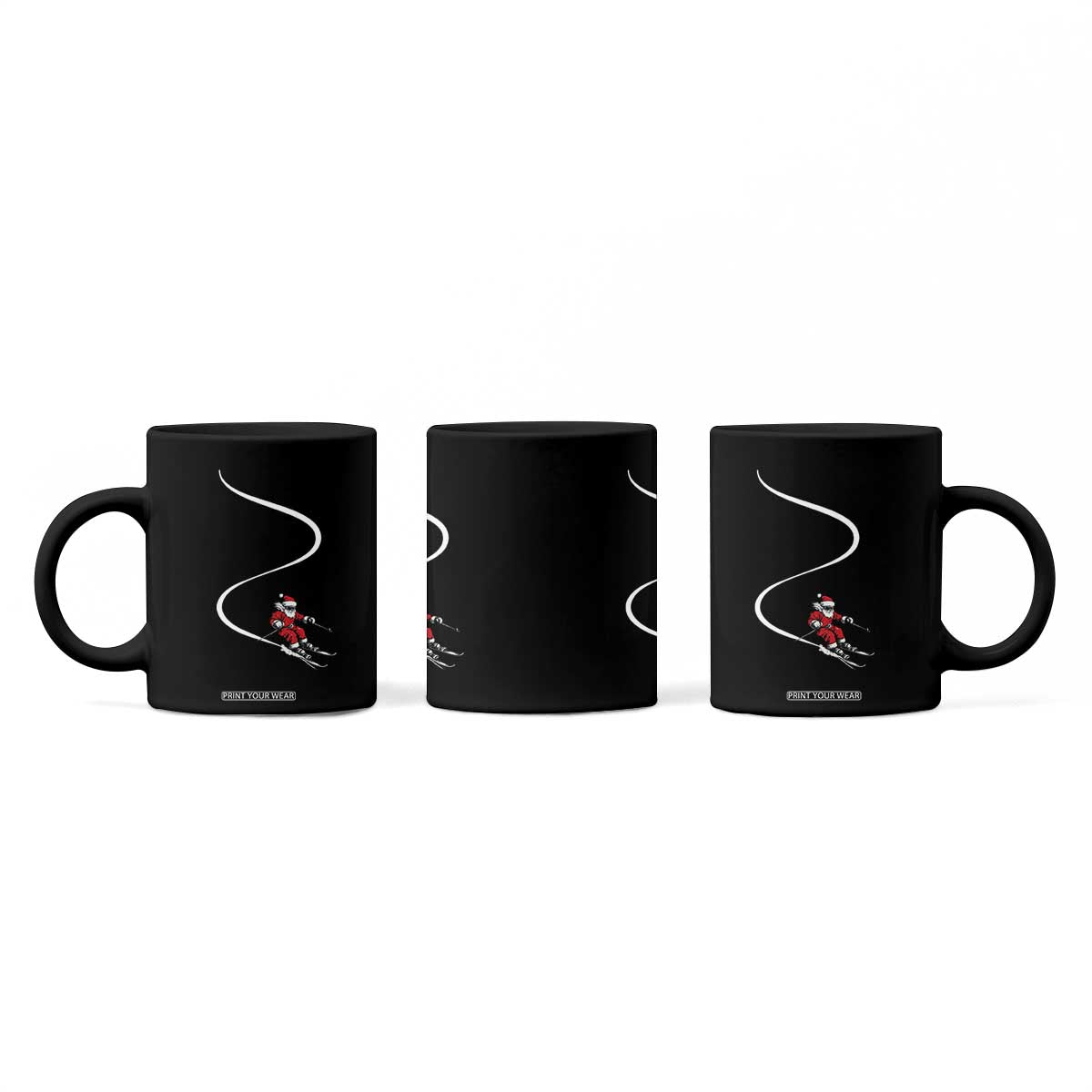 Skiing Santa Christmas Coffee Mug Retro Funny Ski Trip Freeride Freeski Winter Sports Skiers TS10 Print Your Wear