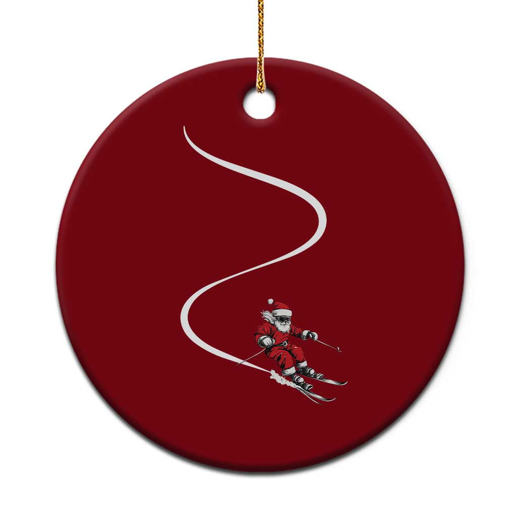 Skiing Santa Christmas Ceramic Ornament Retro Funny Ski Trip Freeride Freeski Winter Sports Skiers TS10 1pc Red Print Your Wear