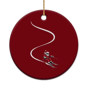 Skiing Santa Christmas Ceramic Ornament Retro Funny Ski Trip Freeride Freeski Winter Sports Skiers TS10 1pc Red Print Your Wear