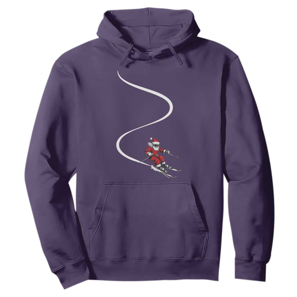 Skiing Santa Christmas Hoodie Retro Funny Ski Trip Freeride Freeski Winter Sports Skiers TS10 Purple Print Your Wear