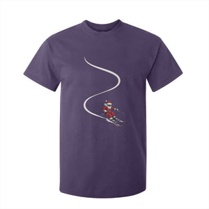 Skiing Santa Christmas T Shirt For Kid Retro Funny Ski Trip Freeride Freeski Winter Sports Skiers TS10 Purple Print Your Wear