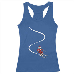 Skiing Santa Christmas Racerback Tank Top Retro Funny Ski Trip Freeride Freeski Winter Sports Skiers TS10 Royal Blue Print Your Wear
