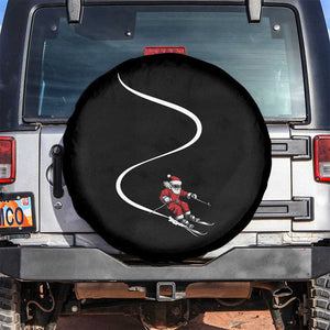 Skiing Santa Christmas Spare Tire Cover Retro Funny Ski Trip Freeride Freeski Winter Sports Skiers TS10 No hole Black Print Your Wear