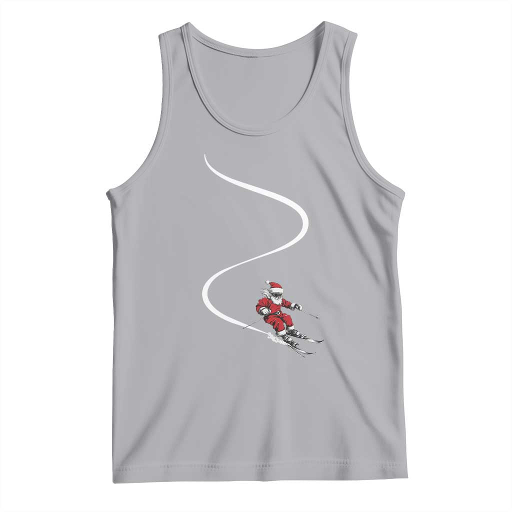 Skiing Santa Christmas Tank Top Retro Funny Ski Trip Freeride Freeski Winter Sports Skiers TS10 Athletic Heather Print Your Wear