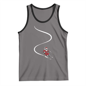 Skiing Santa Christmas Tank Top Retro Funny Ski Trip Freeride Freeski Winter Sports Skiers TS10 Deep Heather Black Print Your Wear