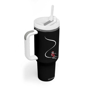 Skiing Santa Christmas Tumbler With Handle Retro Funny Ski Trip Freeride Freeski Winter Sports Skiers TS10 Print Your Wear