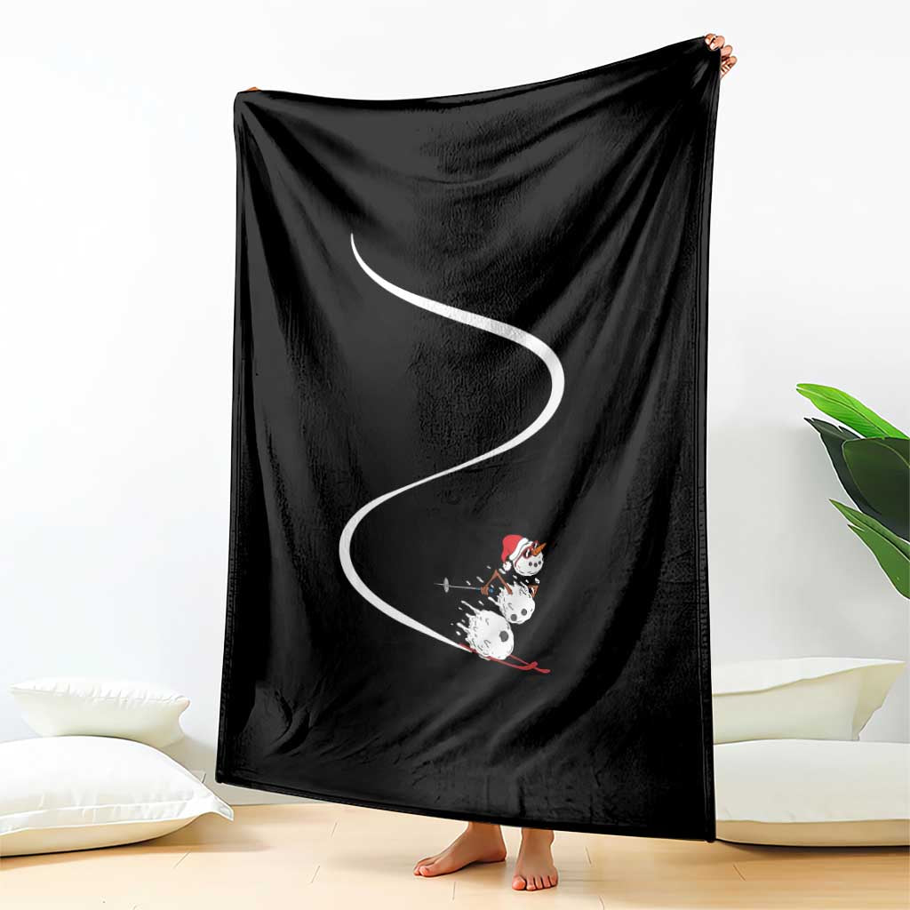 Skiing Snowman Throw Blanket Funny Ski Freeride Freeski Winter Sports Skiers TS10 Print Your Wear