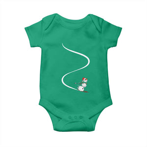 Skiing Snowman Baby Onesie Funny Ski Freeride Freeski Winter Sports Skiers TS10 Irish Green Print Your Wear
