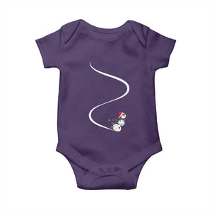 Skiing Snowman Baby Onesie Funny Ski Freeride Freeski Winter Sports Skiers TS10 Purple Print Your Wear