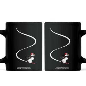 Skiing Snowman Coffee Mug Funny Ski Freeride Freeski Winter Sports Skiers TS10 Black Print Your Wear