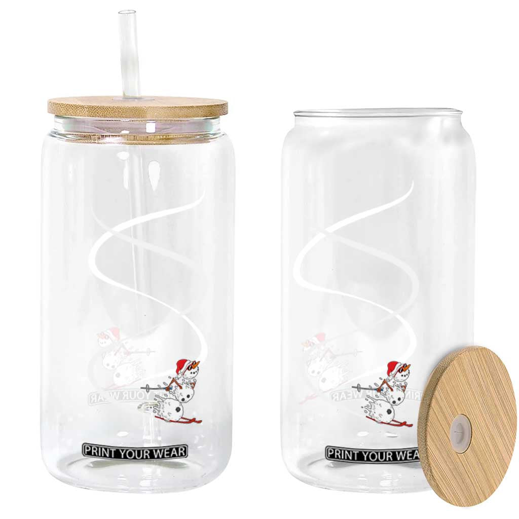 Skiing Snowman Glass Can Funny Ski Freeride Freeski Winter Sports Skiers TS10 Print Your Wear