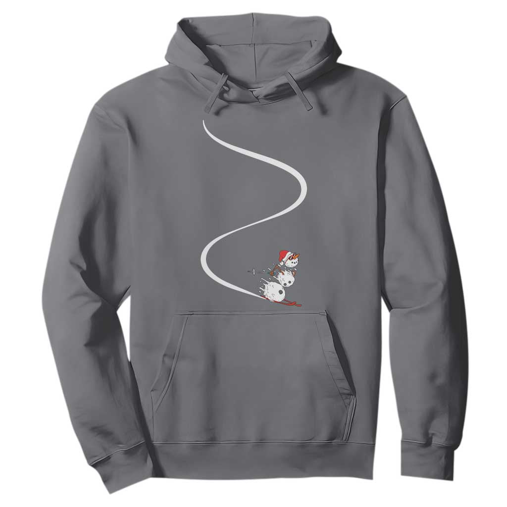 Skiing Snowman Hoodie Funny Ski Freeride Freeski Winter Sports Skiers TS10 Charcoal Print Your Wear