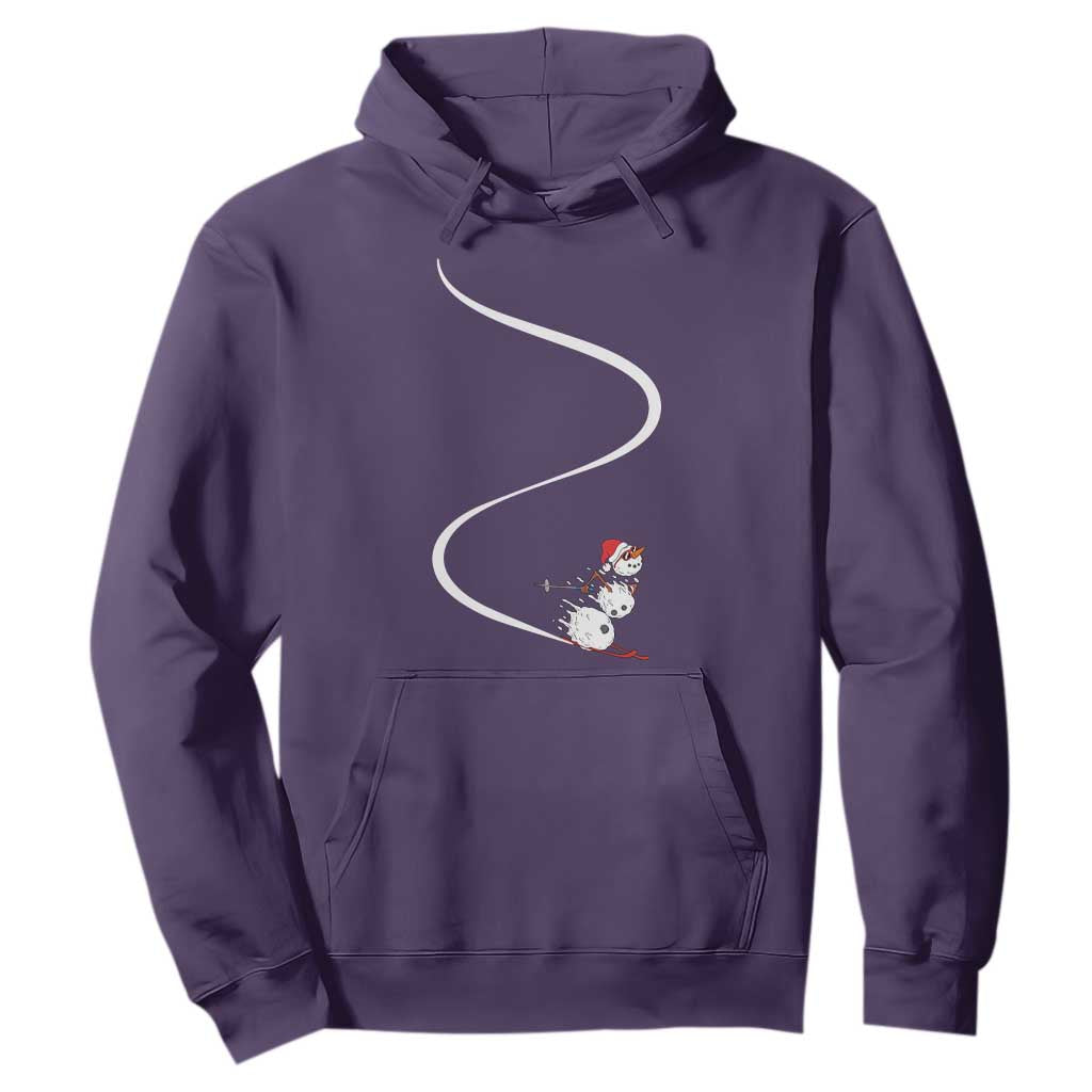 Skiing Snowman Hoodie Funny Ski Freeride Freeski Winter Sports Skiers TS10 Purple Print Your Wear
