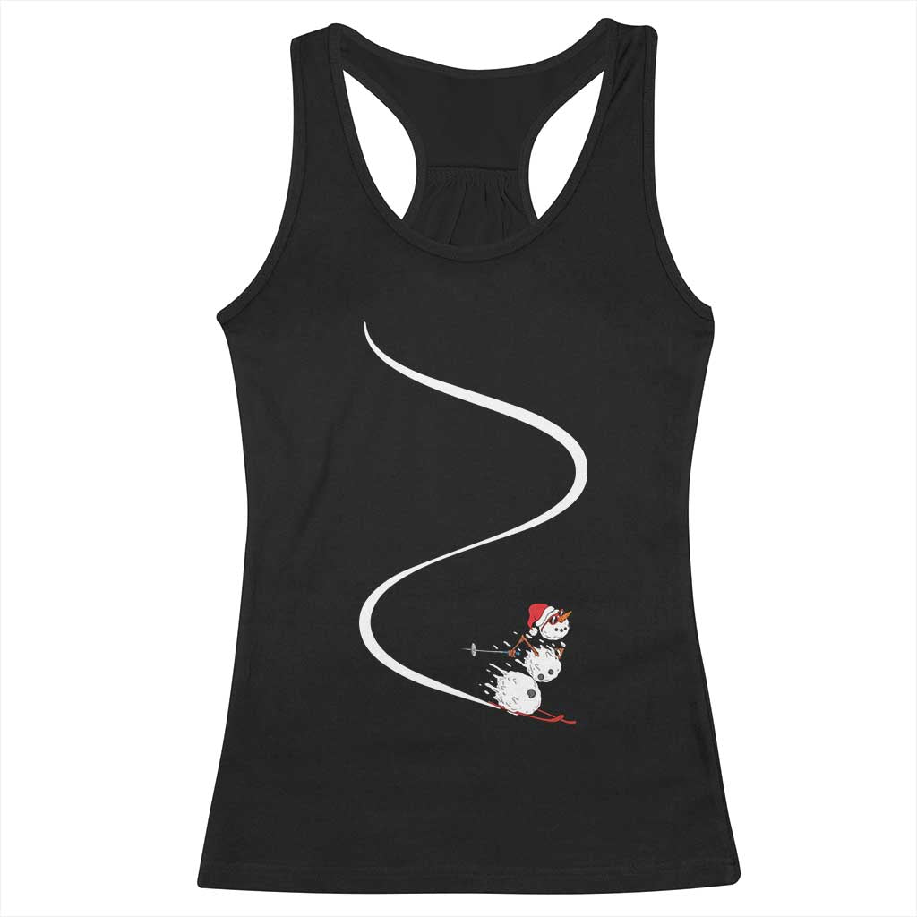 Skiing Snowman Racerback Tank Top Funny Ski Freeride Freeski Winter Sports Skiers TS10 Black Print Your Wear