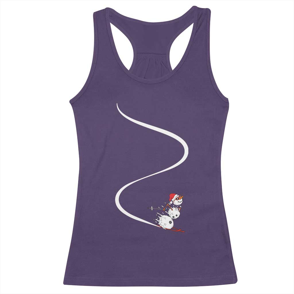 Skiing Snowman Racerback Tank Top Funny Ski Freeride Freeski Winter Sports Skiers TS10 Purple Print Your Wear