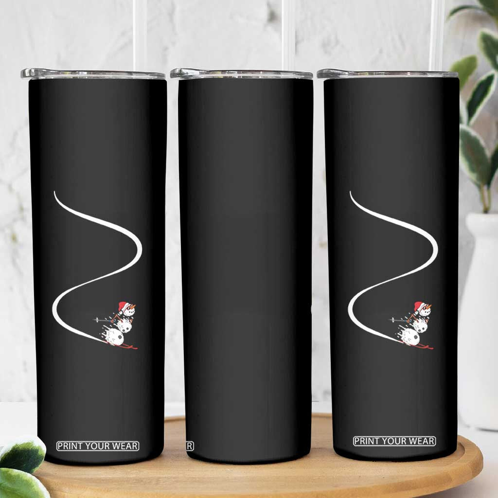 Skiing Snowman Skinny Tumbler Funny Ski Freeride Freeski Winter Sports Skiers TS10 Print Your Wear