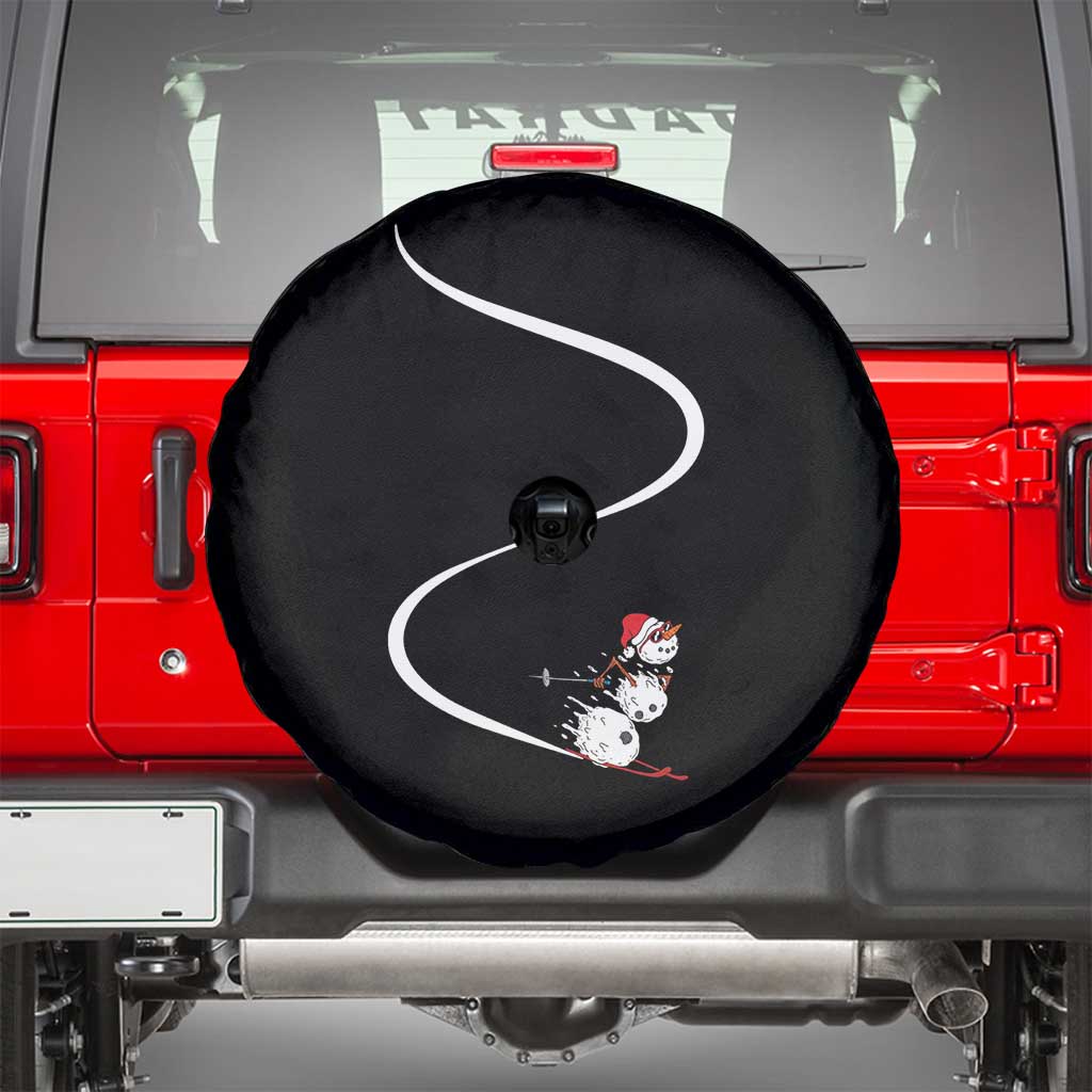 Skiing Snowman Spare Tire Cover Funny Ski Freeride Freeski Winter Sports Skiers TS10 Black Print Your Wear