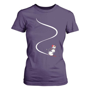 Skiing Snowman T Shirt For Women Funny Ski Freeride Freeski Winter Sports Skiers TS10 Purple Print Your Wear
