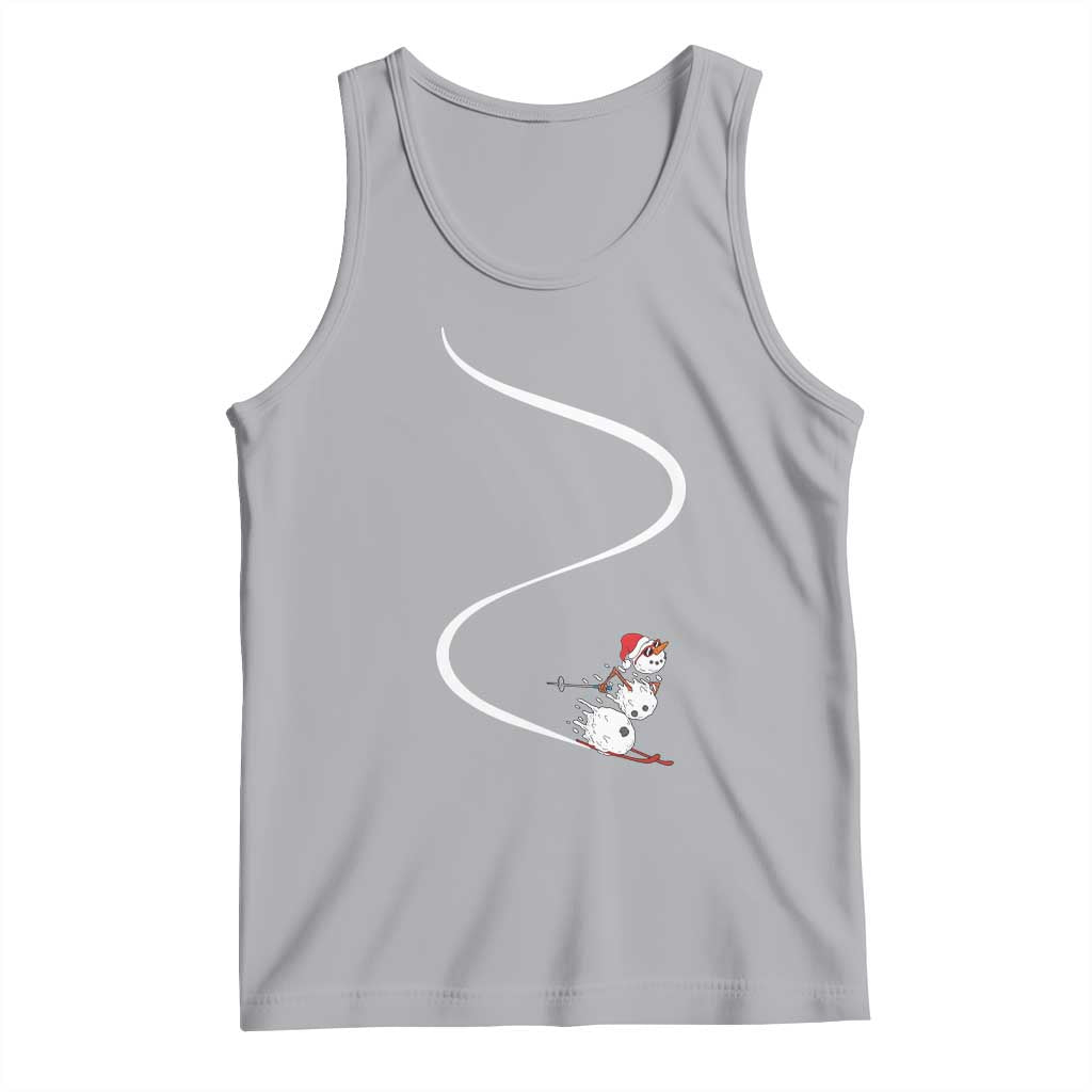 Skiing Snowman Tank Top Funny Ski Freeride Freeski Winter Sports Skiers TS10 Athletic Heather Print Your Wear