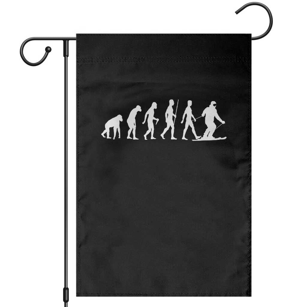 Ski Evolution Garden Flag Funny Skiing Lover Skiers TS10 Black Print Your Wear