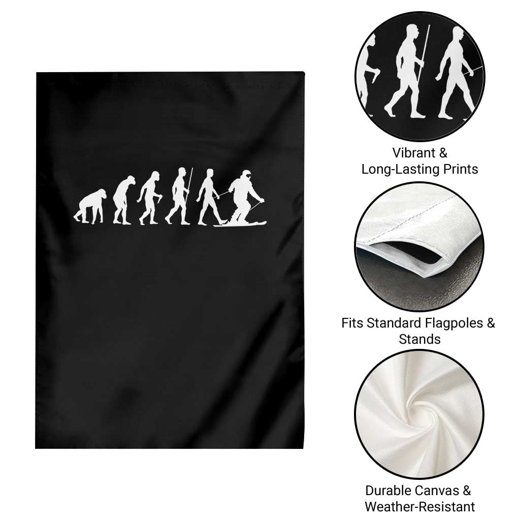 Ski Evolution Garden Flag Funny Skiing Lover Skiers TS10 Print Your Wear
