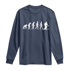 Ski Evolution Long Sleeve Shirt Funny Skiing Lover Skiers TS10 Navy Print Your Wear