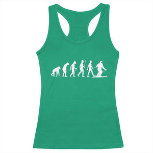 Ski Evolution Racerback Tank Top Funny Skiing Lover Skiers TS10 Irish Green Print Your Wear