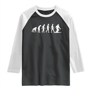 Ski Evolution Raglan Shirt Funny Skiing Lover Skiers TS10 Black White Print Your Wear