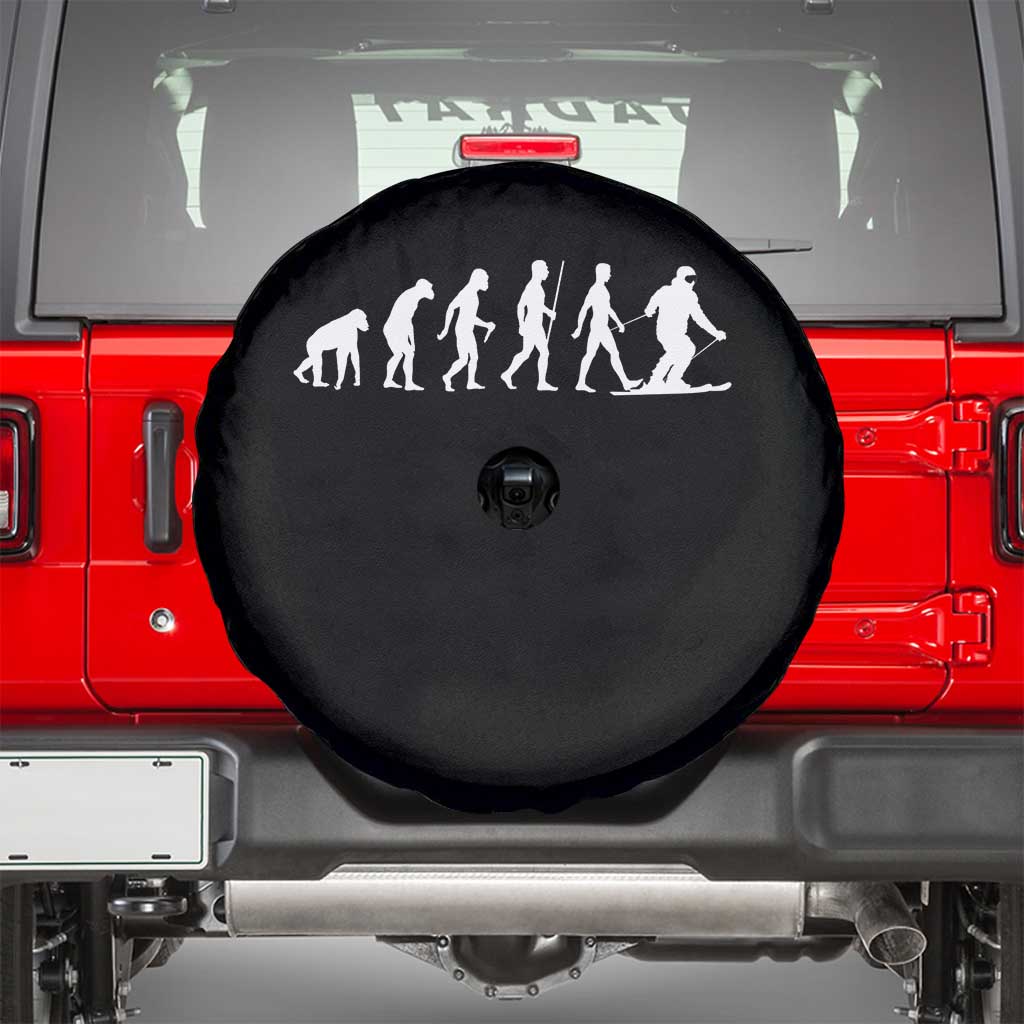 Ski Evolution Spare Tire Cover Funny Skiing Lover Skiers TS10 Black Print Your Wear