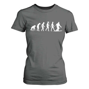 Ski Evolution T Shirt For Women Funny Skiing Lover Skiers TS10 Dark Heather Print Your Wear
