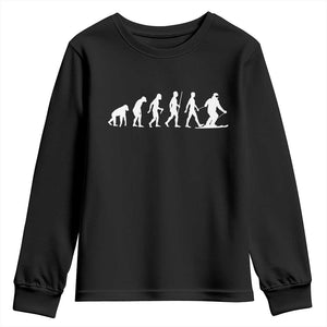 Ski Evolution Youth Sweatshirt Funny Skiing Lover Skiers TS10 Black Print Your Wear