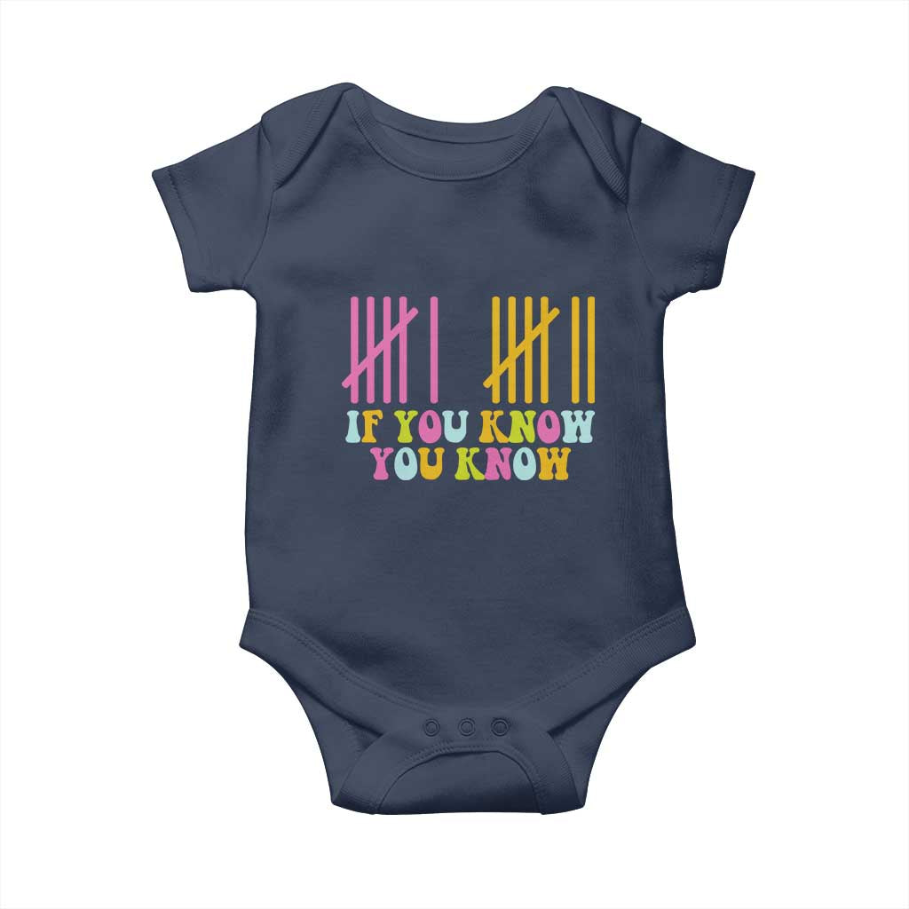 Funny Six Seven 6 7 Teen Slang Baby Onesie If You Know You Know Viral Meme TS10 Navy Print Your Wear