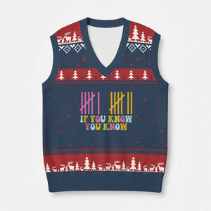 Funny Six Seven 6 7 Teen Slang V-Neck Knit Sweater Vest If You Know You Know Viral Meme TS10 Navy Red Print Your Wear