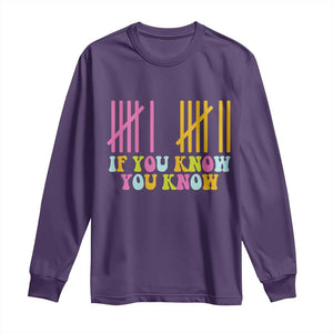Funny Six Seven 6 7 Teen Slang Long Sleeve Shirt If You Know You Know Viral Meme TS10 Purple Print Your Wear