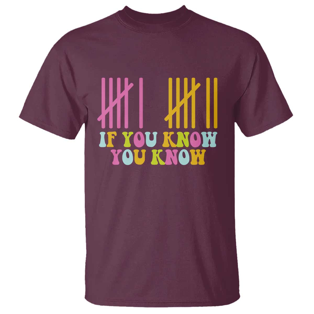 Funny Six Seven 6 7 Teen Slang T Shirt If You Know You Know Viral Meme TS10 Maroon Print Your Wear