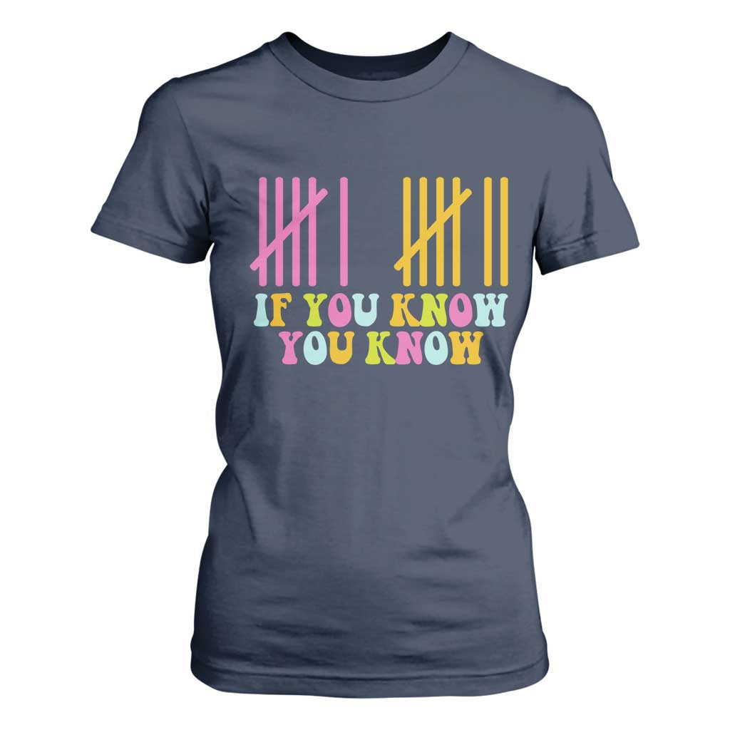 Funny Six Seven 6 7 Teen Slang T Shirt For Women If You Know You Know Viral Meme TS10 Navy Print Your Wear
