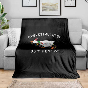 Overstimulated But Festive Goose Christmas Throw Blanket Funny Holiday Meme TS10 Print Your Wear