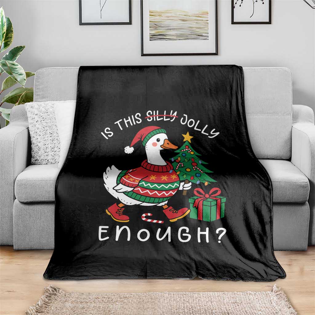 Funny Goose Christmas Throw Blanket Is This Jolly Enough Cute Xmas Duck TS10 Print Your Wear