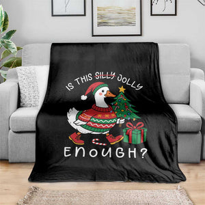 Funny Goose Christmas Throw Blanket Is This Jolly Enough Cute Xmas Duck TS10 Print Your Wear