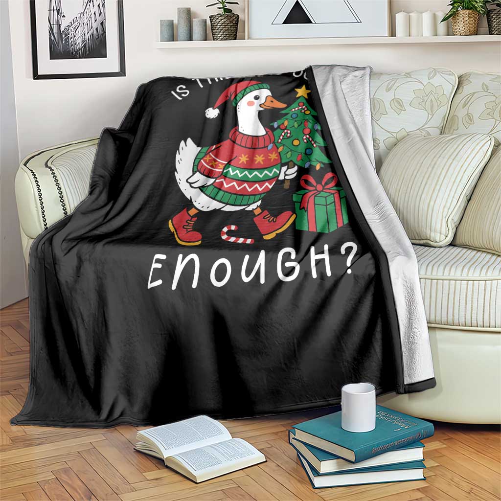 Funny Goose Christmas Throw Blanket Is This Jolly Enough Cute Xmas Duck TS10 Print Your Wear