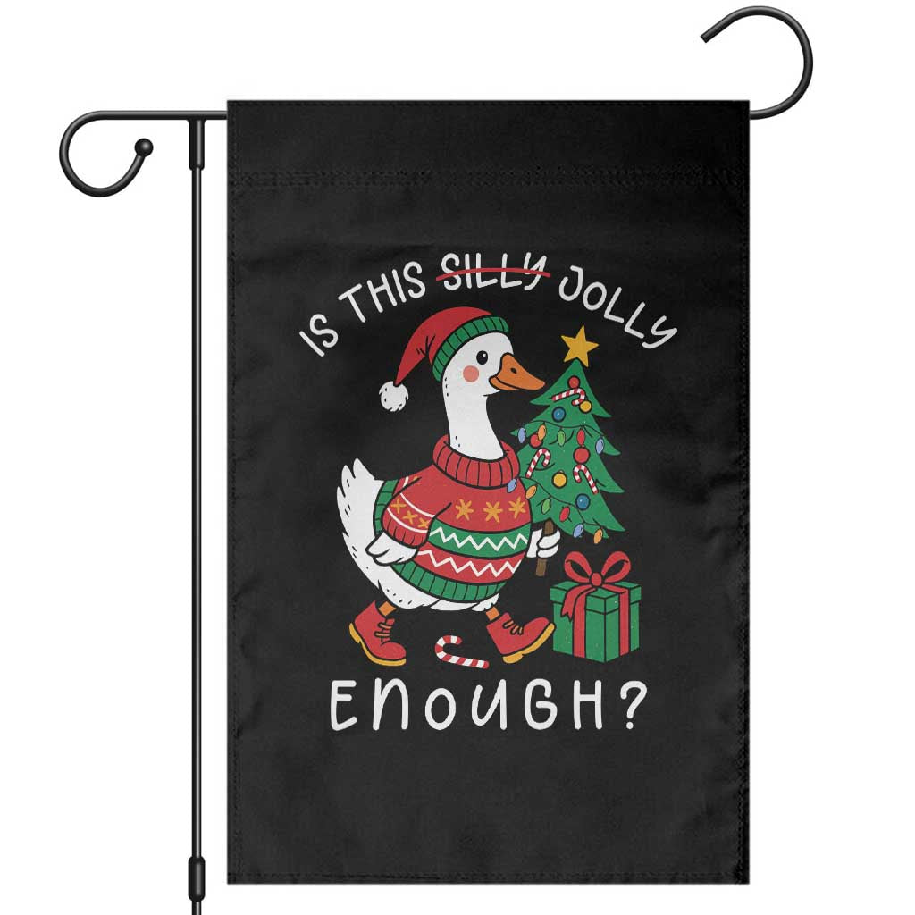 Funny Goose Christmas Garden Flag Is This Jolly Enough Cute Xmas Duck TS10 Black Print Your Wear