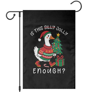 Funny Goose Christmas Garden Flag Is This Jolly Enough Cute Xmas Duck TS10 Black Print Your Wear