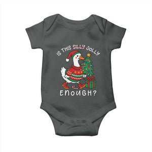 Funny Goose Christmas Baby Onesie Is This Jolly Enough Cute Xmas Duck TS10 Dark Heather Print Your Wear