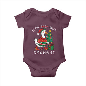 Funny Goose Christmas Baby Onesie Is This Jolly Enough Cute Xmas Duck TS10 Maroon Print Your Wear