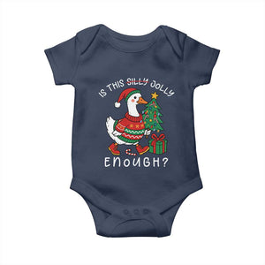 Funny Goose Christmas Baby Onesie Is This Jolly Enough Cute Xmas Duck TS10 Navy Print Your Wear